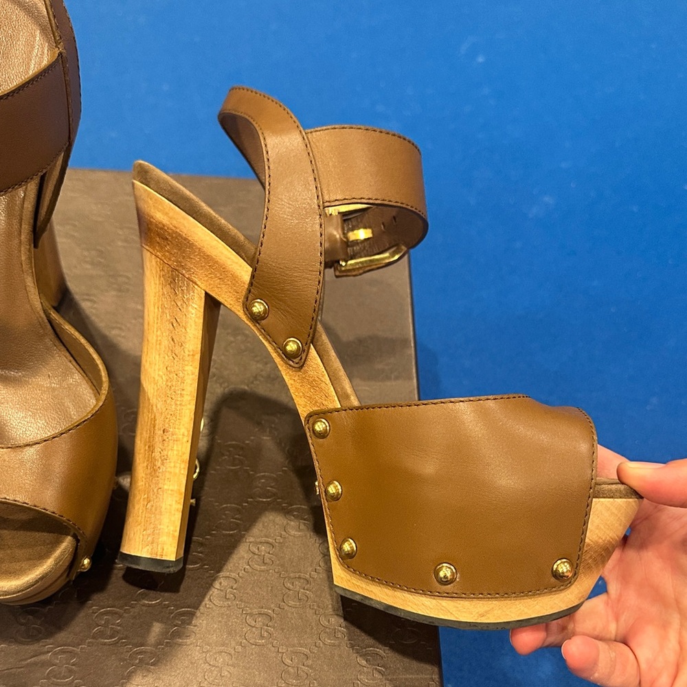 Gucci Brown Platform Heels - Picture 2 of 10